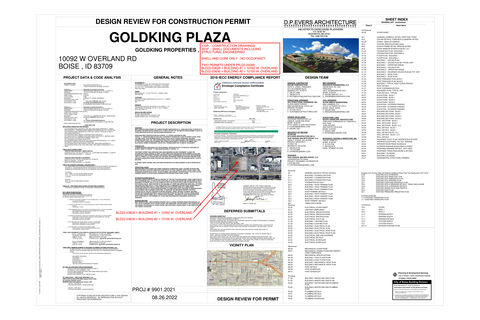 Cover sheet from the Gold King combined plan set